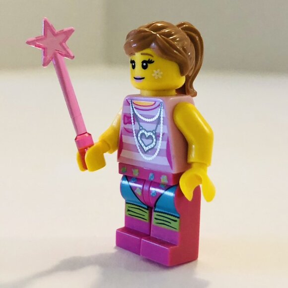 Lego Minifigures Lot Girl Pink Wand Friends Bunny Rabbit Dog Food Pet Dish - Picture 3 of 10